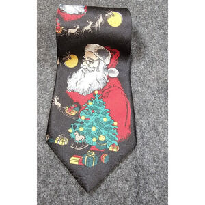 Vintage Santa Claus Christmas Tie Holiday Party Necktie